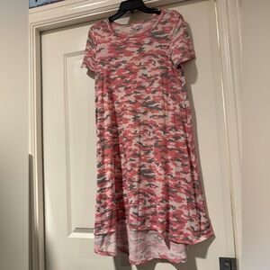 Lularoe Pink Camo Carly Dress Small